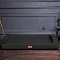 Produktbild von tierlando Orthopädisches Hundesofa Gibson aus Kunstleder mit Visco-Matratze XXL für Riesenrassen Schwarz 150x100cm - 150 cm