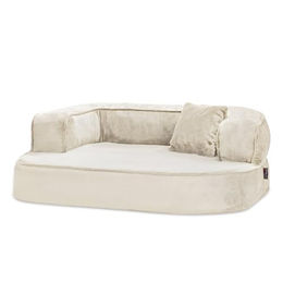 tierlando Orthopädisches Hundesofa Sharleen Visco Plus Hundebett mit Plüsch in Beige Größe M für Senior Hunde zur Gelenkschonung – Bild 1 von 4