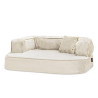Produktbild von tierlando Orthopädisches Hundesofa Sharleen Visco Plus Hundebett mit Plüsch in Beige Größe M für Senior Hunde zur Gelenkschonung