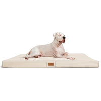 Produktbild von tierlando Oscar Orthopädische Hundematratze aus Kunstleder mit Visco-Schaumfüllung Beige Größe L