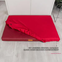 Produktbild von tierlando Oscar Orthopädische Hundematratze aus Kunstleder mit Visco-Schaumfüllung Dunkelrot 100x80cm