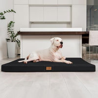 Produktbild von tierlando Oscar Orthopädische Hundematratze aus Kunstleder mit Visco-Schaumfüllung Schwarz XXL 150x100cm