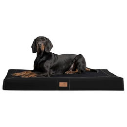 tierlando Oscar VIP Orthopädische Hundematratze mit Visco-Schaumfüllung aus Kunstleder und Velours Schwarz XXL 150x100cm – Bild 1 von 6