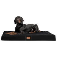 Produktbild von tierlando Oscar VIP Orthopädische Hundematratze mit Visco-Schaumfüllung aus Kunstleder und Velours Schwarz XXL 150x100cm