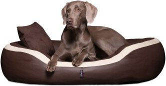 Tierlando PEPPER Orthopädisches Hundebett aus Kunstleder Braun XXL 1,6 m x 1,3 m x 30 cm – Bild 1 von 3