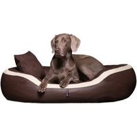 Produktbild von Tierlando PEPPER Orthopädisches Hundebett aus Kunstleder Braun XXL 1,6 m x 1,3 m x 30 cm