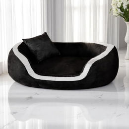 tierlando Pepper Orthopädisches Hundebett aus Velours Schwarz XXL für große Rassen – Bild 1 von 6