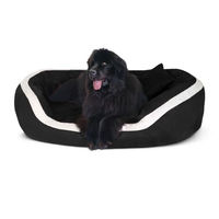 Produktbild von tierlando Pepper Orthopädisches Hundebett XL aus Velours Schwarz 135cm