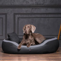 Produktbild von tierlando Pepper Orthopädisches Hundesofa aus Kunstleder mit Visco-Matratze XL Graphit Grau