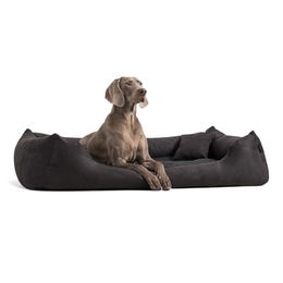 tierlando Pluto Ortho Hundebett mit Viscoschaum aus Velours Schwarz 90x75 cm – Bild 1 von 8