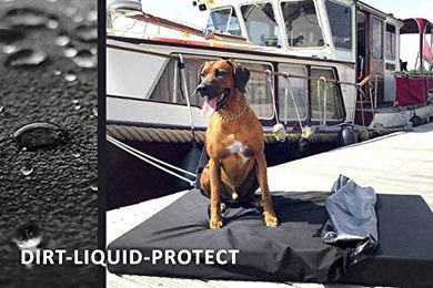 tierlando Quick-Cover Schonbezug für Hundematratzen aus wasserabweisendem High-Tech Stoff in Graphit Grau 70x45 cm – Bild 1 von 3