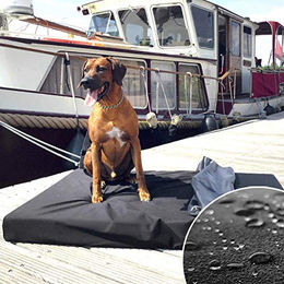 Produktbild von tierlando Quick-Cover Schonbezug Spannbettlaken für Hundebetten aus wasserabweisendem High-Tech Stoff Größe M 75 x 55 x 5-15 cm Graphit