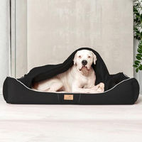 Produktbild von tierlando Rudolph Orthopädisches Hundebett mit Schonbezug und Hundedecke Schwarz XL 130x100cm - 130 cm