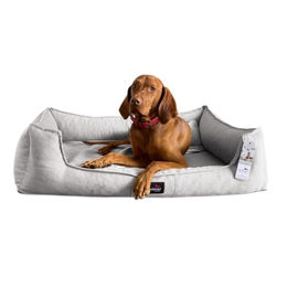 tierlando Scarlett Orthopädisches Hundebett mit Matratzenschoner aus Möbelstoff Hellgrau 90x75 cm – Bild 1 von 4