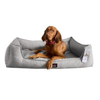 Produktbild von tierlando Scarlett Orthopädisches Hundebett mit Memory Foam und Matratzenschoner Grau 130x100 cm