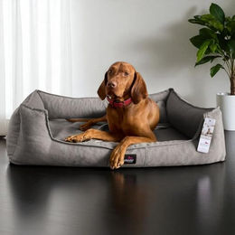 tierlando Scarlett Orthopädisches Hundebett mit Memory Foam und Matratzenschoner in Taupe – Bild 1 von 4