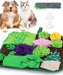Tierlando Schnüffelmatte aus Fleece als Intelligenzspielzeug für Hunde und Katzen in Bunt und Grün – Bild 1 von 5