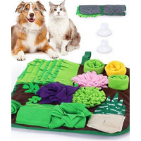 Produktbild von Tierlando Schnüffelmatte aus Fleece als Intelligenzspielzeug für Hunde und Katzen in Bunt und Grün