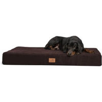 Produktbild von Tierlando STUART ORTHO PLUS Orthopädische Hundematte aus Plüsch und Velours Braun 1,2 m