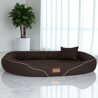 Produktbild von tierlando Tiffany Couture Orthopädisches Hundebett XXL mit Memory Foam und waschbarem Bezug Braun 145x105cm