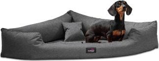 Tierlando TRIVIA Orthopädisches Eckhundebett aus Polyester in Grau-Meliert mit Maßen 1 m x 1 m x 25 cm – Bild 1 von 2