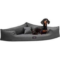 Produktbild von Tierlando TRIVIA Orthopädisches Eckhundebett aus Polyester in Grau-Meliert mit Maßen 1 m x 1 m x 25 cm