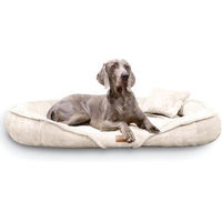 Produktbild von Tierlando XENIA Orthopädisches Hundebett aus Plüsch in Beige 115 x 90 x 20 cm
