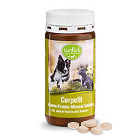 Produktbild von tierlieb Corpofit Tabletten für Hunde zur Unterstützung von Gelenken und Knochen mit Vitaminen für alle Altersstufen 150 Stück
