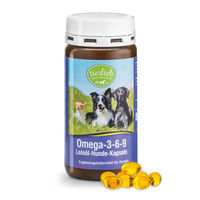 Produktbild von tierlieb Omega-3-6-9 Leinöl Kapseln für Hunde zur Unterstützung von Haut und Fell 180 Kapseln
