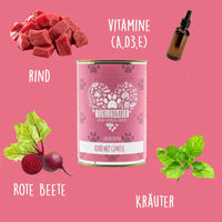 Produktbild von Tierliebhaber-Animagus Lieblingsfutter Rind mit Gemüse für adulte Hunde mit hohem Fleischanteil 400g