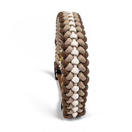 Tierluxe Foxy Hundehalsband handgemacht aus Paracord und Biothane Braun XS 20-25 cm – Bild 1 von 2