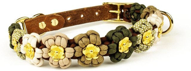 Tierluxe Hunde-Halsband Blumen Paracord Handgemacht Wasserabweisend – Bild 1 von 2