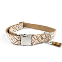 Produktbild von Tierluxe Hunde-Halsband Cappuccino mit Ethno Muster aus Stoff in Braun und Beige
