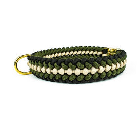 Tierluxe Hunde-Halsband Leo Schwarz aus Paracord mit Steckschnalle für erwachsene Hunde – Bild 1 von 3