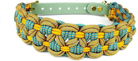Tierluxe Hunde-Halsband Welle aus Biothane und Paracord wasserfest bunt – Bild 1 von 2