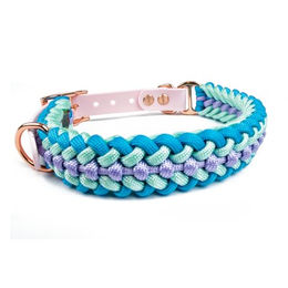 Tierluxe Hundehalsband Foxy Handgemacht aus Paracord und Biothane Blau XS – Bild 1 von 4