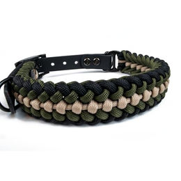 Tierluxe Hundehalsband Foxy Handgemacht Paracord Biothane Wasserabweisend XS Tarnung Bunt – Bild 1 von 3