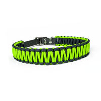 Produktbild von Tierluxe Hundehalsband Lori Handgemacht aus Biothane und Paracord Grau Grün-Neon XS