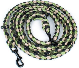 Tierluxe Hundeleine aus Paracord handgemacht Natur Grün Bunt – Bild 1 von 4