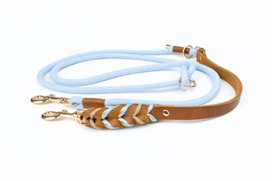 Tierluxe Hundeleine Geflecht aus Leder und Paracord Blau S 200 cm – Bild 1 von 2