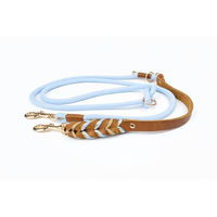 Produktbild von Tierluxe Hundeleine Geflecht aus Leder und Paracord Blau S 200 cm