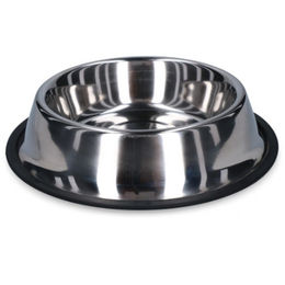 Produktbild von Tierzeit 24 Anti-Rutsch Futternapf aus Edelstahl für Hunde 450ml Ø19cm Silber