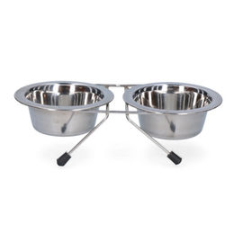 Produktbild von Tierzeit 24 Erhöhter Napf aus Edelstahl mit Ständer Silber Ø11cm 200ml