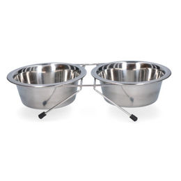 Produktbild von Tierzeit 24 Erhöhter Napf aus Edelstahl mit Ständer Silber Ø16cm 750ml