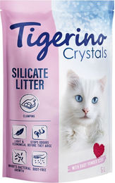 Produktbild von Tigerino Crystals Silikat Katzenstreu Babypuderduft klumpend 5 l - 5 l