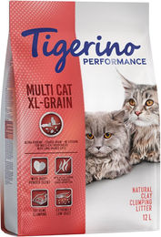 Produktbild von Tigerino Performance Multi Cat XL-Grain Katzenstreu Klumpstreu Babypuderduft 12 l - 12 l
