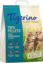 Produktbild von Tigerino Plant-Based Tofu Katzenstreu Grüner Tee 2 x 11 l (9,2 kg) - 2 x 11 l