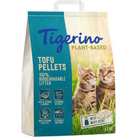 Produktbild von Tigerino Plant-Based Tofu Katzenstreu Milch-Duft 2 x 11 l (9,2 kg) - 3 x 11 l