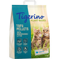 Produktbild von Tigerino Plant-Based Tofu Katzenstreu Sensitive unparfümiert 2 x 11 l (9,2 kg) - 11 l