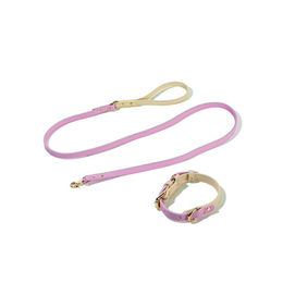 Produktbild von Tinklylife Comfy Halsband Set aus Leder in Lila Größe L